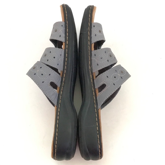 CLARKS Leather Comfort Sandals Leisa Cacti Q Slip On Slide Sandals Size 9.5 - Picture 14 of 16